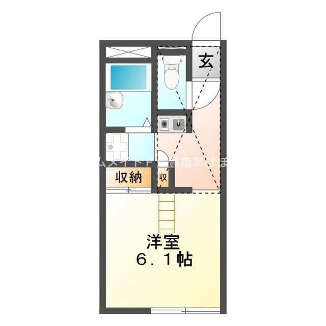 レオパレス小林II(1K/1階)の間取り写真