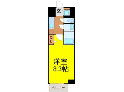 S-RESIDENCE堀田駅前FUTUR(1K/3階)の間取り写真