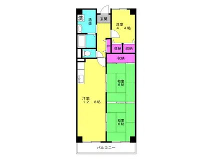 マンハイム加古川(3LDK/3階)の間取り写真