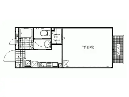 グレースフル長岡京(1K/2階)の間取り写真