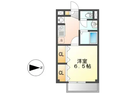 さくらフラット(1K/2階)の間取り写真