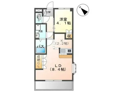 鹿児島市電谷山線 二軒茶屋駅(鹿児島) 徒歩37分 2階建 築19年(1LDK/2階)の間取り写真