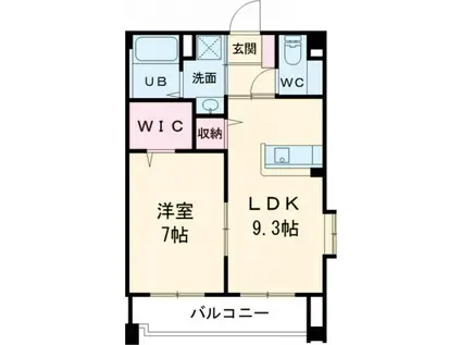 フォブール西条(1LDK/3階)の間取り写真