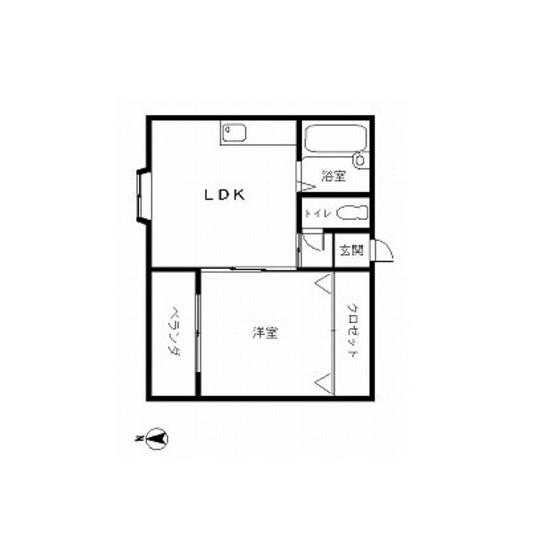 アゼーリア西川口(1LDK/4階)の間取り写真