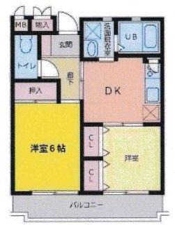 サンハイツ荒田(2DK/1階)の間取り写真