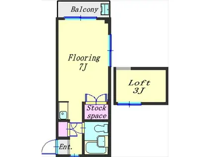 パティオエメラルド(ワンルーム/3階)の間取り写真