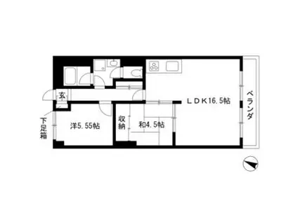 赤城パークマンション(2LDK/2階)の間取り写真