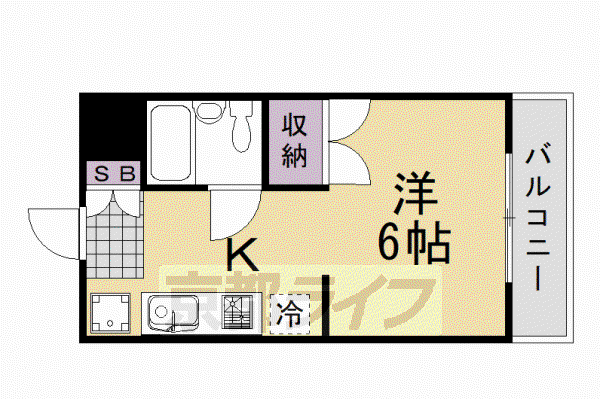 セラ中川(1K/4階)の間取り写真