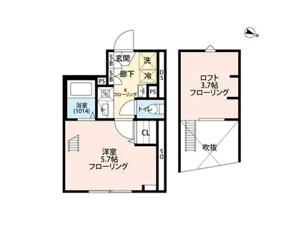 エクセラン高砂(1K/3階)の間取り写真