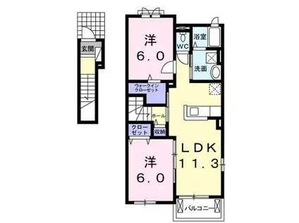 グレイス(2LDK/2階)の間取り写真