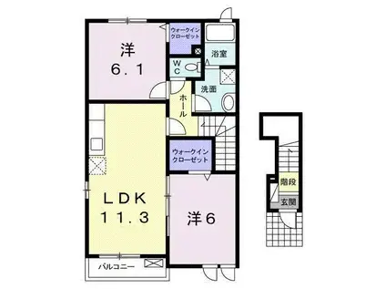 メゾン・ラフレシールA(2LDK/2階)の間取り写真