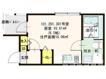 ANDANTE(ワンルーム/1階)の間取り写真
