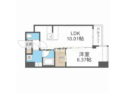 VINOプレジオ本町(1LDK/7階)の間取り写真