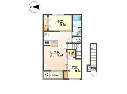 エテルナ(2LDK/2階)の間取り写真
