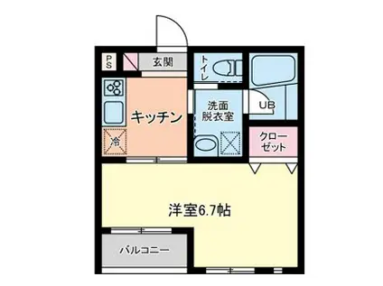 エピナール(1K/1階)の間取り写真