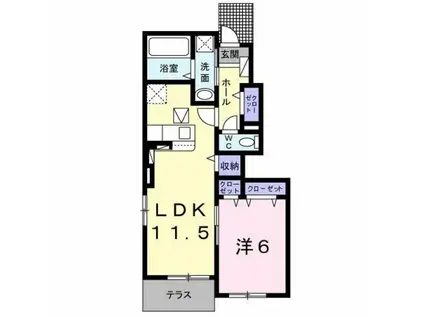 ブリーズ(1LDK/1階)の間取り写真