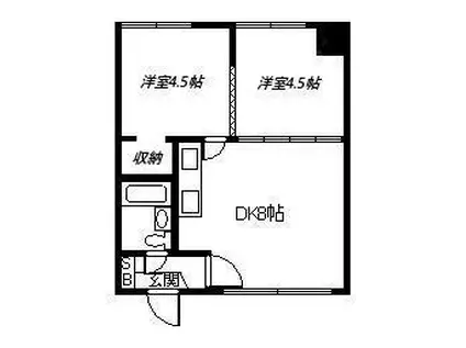 メゾンカトウ(2DK/1階)の間取り写真