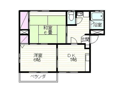 クレール飯田(2DK/1階)の間取り写真