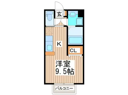 グランド・メゾン大梶(ワンルーム/2階)の間取り写真