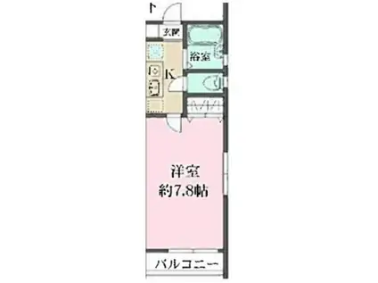 フュエルラーデン笹塚(1K/2階)の間取り写真