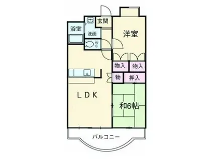 メルベーユ篭上II(2LDK/4階)の間取り写真
