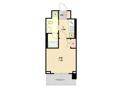 ウィルテラス奥沢(1K/4階)の間取り写真