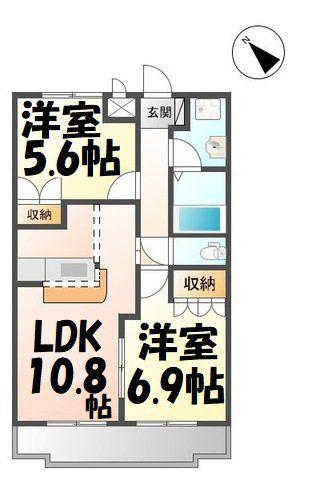 パインツリー(2LDK/2階)の間取り写真