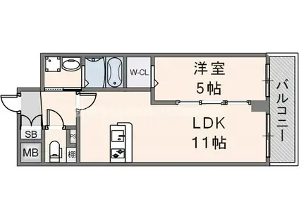 VITA荒本(1LDK/3階)の間取り写真