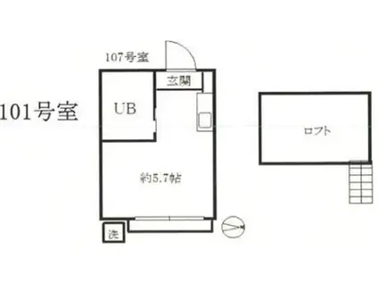 ライフピア カノン(1K/1階)の間取り写真