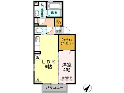 ガーデンフラッツ丸山(1LDK/2階)の間取り写真