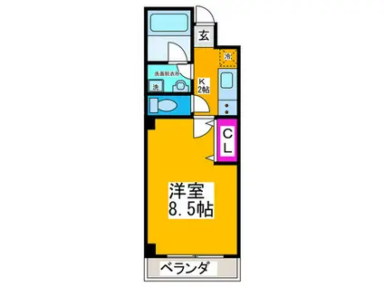 プレシャスYM(1K/6階)の間取り写真