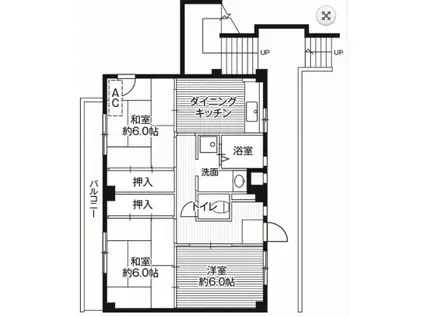 ヴィレッジハウス田谷1号(3DK/2階)の間取り写真