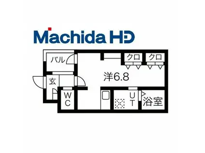 ジーイーサンク(ワンルーム/1階)の間取り写真