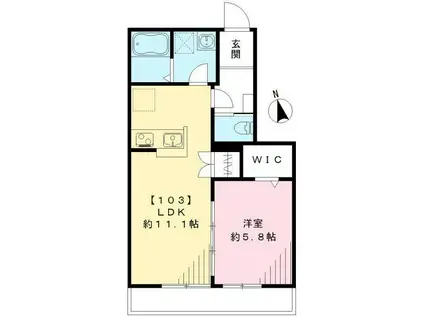 SAKURA TERRACE サクラテラス(1LDK/1階)の間取り写真