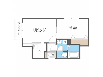 カルペ・ディエム宮ヶ丘(1LDK/1階)の間取り写真