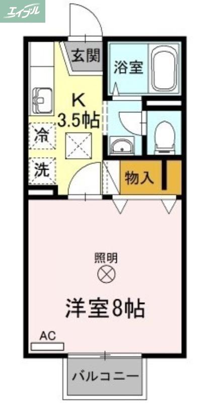 メゾンたちばなC棟(1K/1階)の間取り写真
