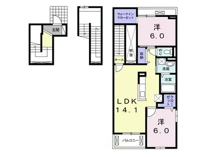 フォレストパーク(2LDK/3階)の間取り写真