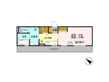 PEGASASUOKUBO(1K/1階)の間取り写真