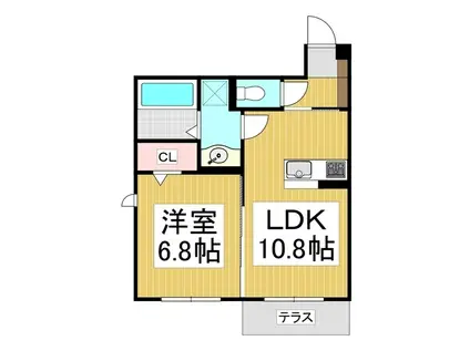 GRAND D-ROOM 吉田(1LDK/1階)の間取り写真