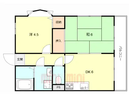荻野MGレジデンス2(2DK/2階)の間取り写真