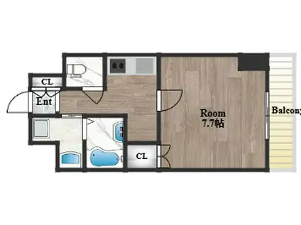 SIETE布施駅前(1K/6階)の間取り写真