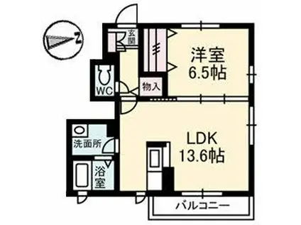 アヴァンシアT(1LDK/1階)の間取り写真