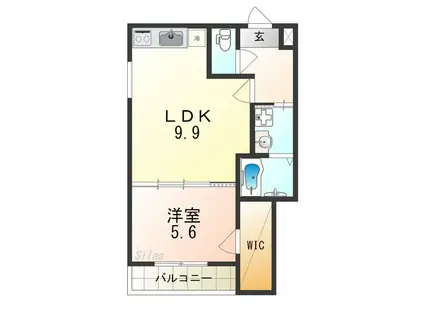 フジパレス堺今池II番館(1LDK/1階)の間取り写真