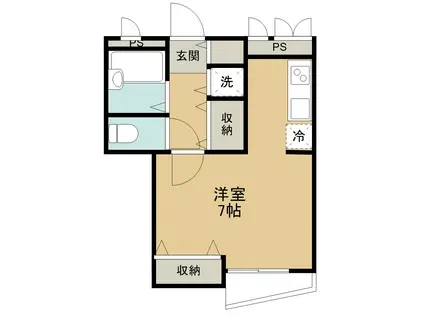 煉瓦館イースト FACE(1K/1階)の間取り写真