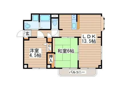 PRIERII(2LDK/5階)の間取り写真