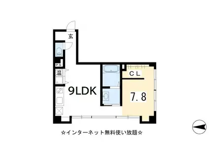 クラスタビル(1LDK/2階)の間取り写真