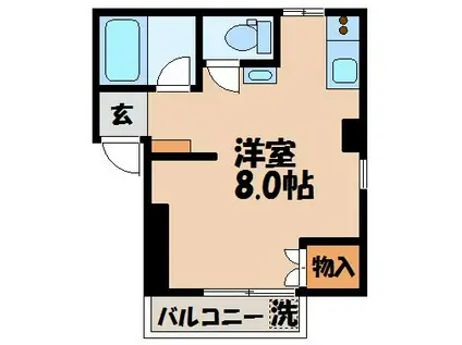 シャル夢館II(ワンルーム/2階)の間取り写真