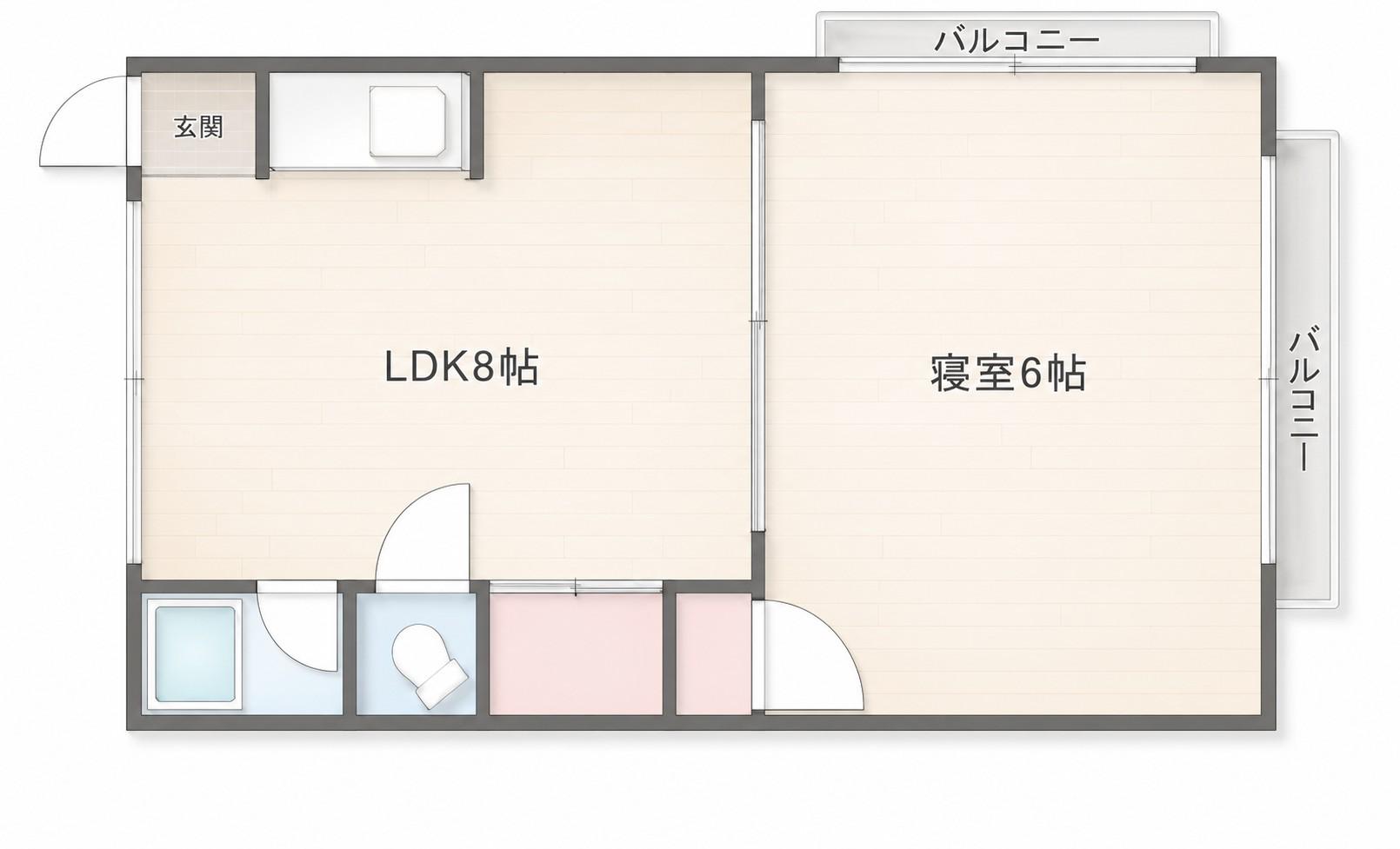 平和マンション(1LDK/3階)の間取り写真