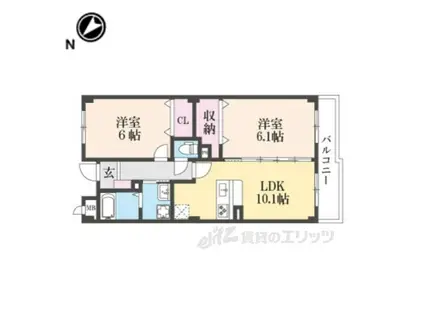 VENTO・LUCE(2LDK/1階)の間取り写真