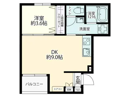 ロハス池之端(1DK/1階)の間取り写真